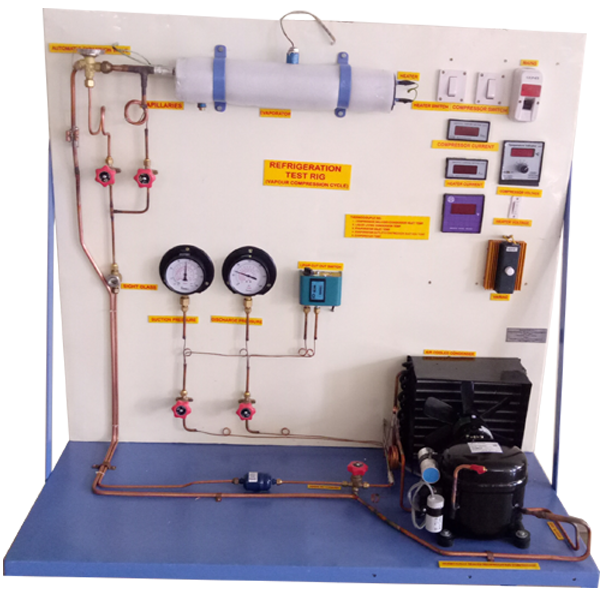 REFRIGERATION AND AIRCONDITIONING LABORATORY, vapour compression refrigeration Tes Rig   